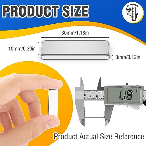 Image of Grtard 30 Pack Strong Neodymium Magnets, 30x10x3mm Heavy Duty Magnets Bar | Heavy Duty Magnets Bar Rectangular Rare Earth Magnet for Fridge, Home Organization, Photos, Postcards, Iron Tools