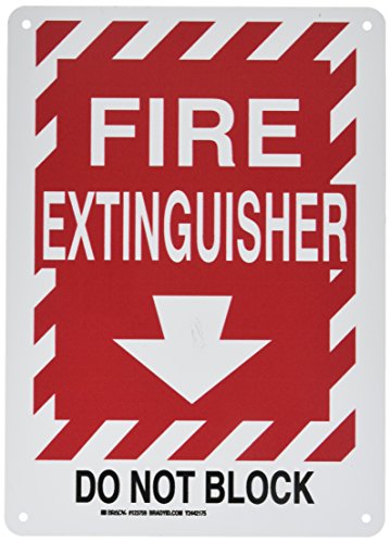 Panneau de sécurité incendie Brady 123759 Fire Extinguisher rouge et blanc 35x25 cm