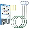 35 Inch Drain Snake Hair Drain Clog Remover Tool, Anti-Break Steel Sink Snake Drain Hair Removal Tool, Long Flexible Drain Cleaner Tool for Bathroom Sink, Tub, Shower, Pipe Drain(3 Pack)