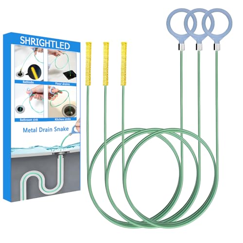 35 Inch Drain Snake Hair Drain Clog Remover Tool, Anti-Break Steel Sink Snake Drain Hair Removal Tool, Long Flexible Drain Cleaner Tool for Bathroom Sink, Tub, Shower, Pipe Drain(3 Pack)