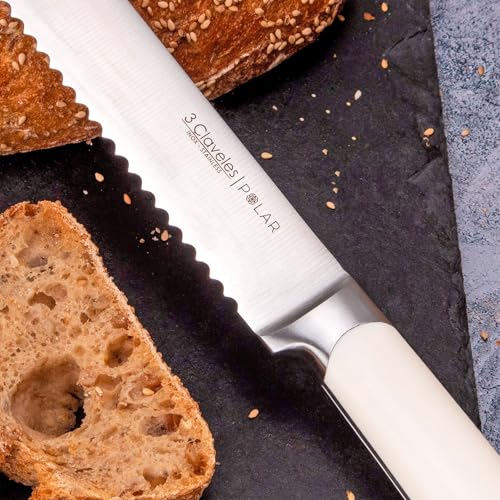 Miniatura 9 de Cuchillo Forjado De Acero Inoxidable Con Mango Blanco Abs Santoku Polar 17,5 Cm - 7 E 3c