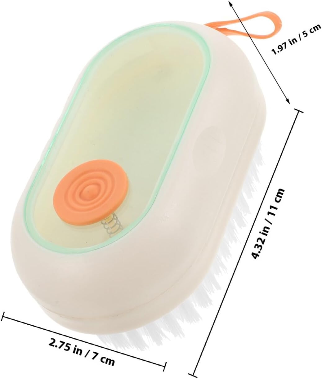 Healifty Multifunction Liquid Shoe Cleaner Brush with Soft Bristles and Long Handle Laundry Scrub Brush for Clothes and Shoe Sole Cleaning for Travel and Home Use