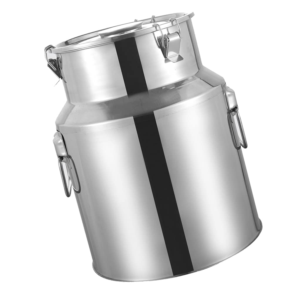 WOTZOV 14-88L Stainless Steel Barrel Seal Beer Jug Oil Bottle Ice Bucket Milk Can Storage Canister Transport Can For Restaurant Ranch,48L，48L(35X50cm)