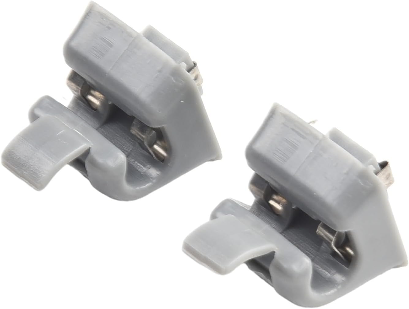 Sun Visor Clips for W123 W124 W126 W140 W201, Replacement Interior Trim Bracket with Beige and Grey Nylon Mounts, Compatible with Illuminated Mirror, 2-Pack(Gray)
