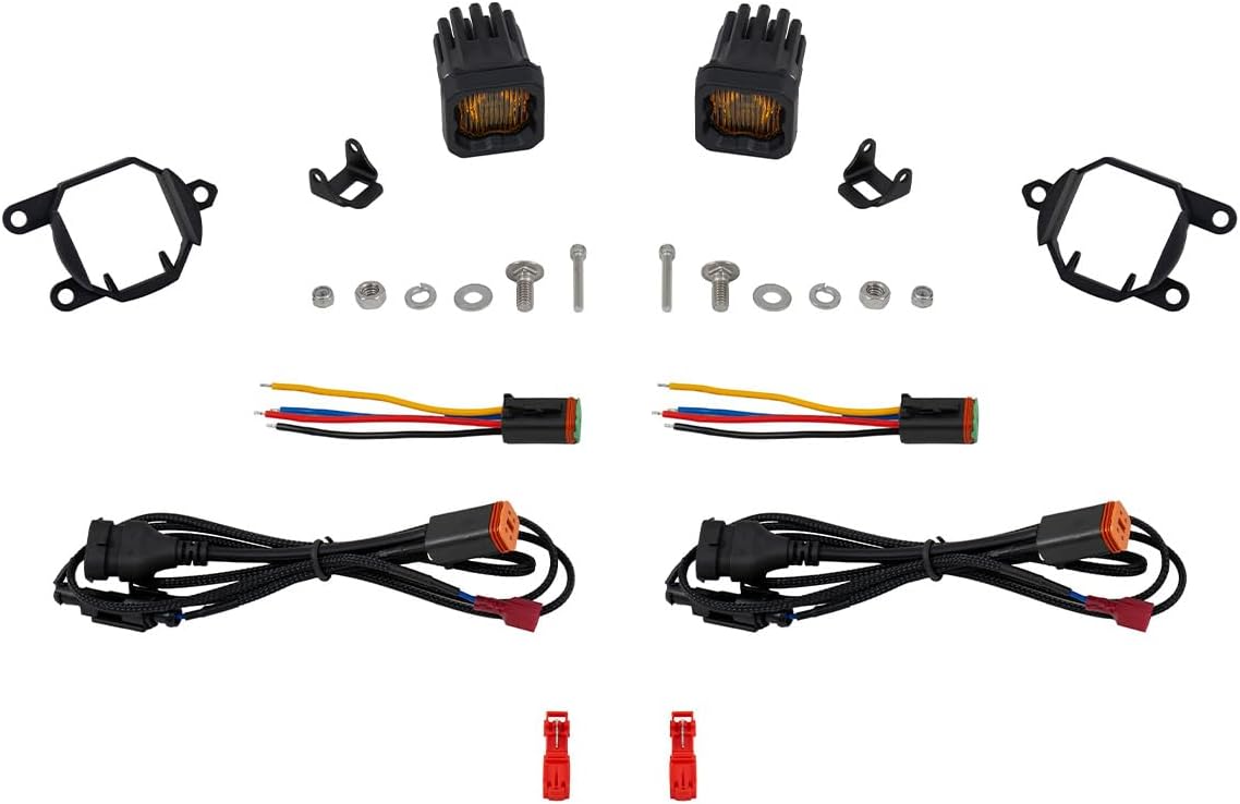 Diode Dynamics SSC1 LED Fog Light Kit compatible with Ford Ranger Raptor 2024-2026, Yellow SAE Fog with Backlight