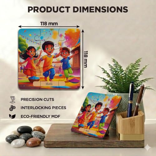Image of 11 Strokes 6 in 1 Festival Jigsaw Puzzle for Kids Age 3+ | 54 Pieces | Diwali Holi Christmas Eid Dussehra Onam | Premium MDF | Indian Festivals Educational Toy