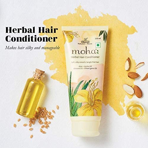 Pub Moha: Herbal Hair Conditioner - Soft, Silky Smooth, Tangle-Free Hair With Aloe, Jojoba Oil, Almond Oil And Wheat Germ Oil, (200Ml) #TOP2