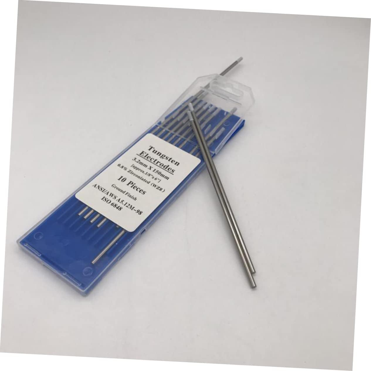 Welding Tungsten Electrodes 0.8% Zirconiated Wz8 10pcs Pack 3.2mm x 150mm for Carbon Stainless