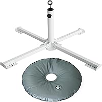 AMMSUN Foldable Portable Beach Umbrella Stand with Weight Bag - Rust-Free Tempered Iron Base for Patio, Garden, Beach, Grass