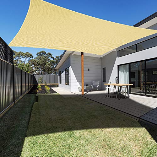 Ankuka 2 x 3m Rectangle Sun Shade Sail Outdoor Waterproof Garden Patio Party Sunscreen Awning Canopy 98% UV Block With Free Rope