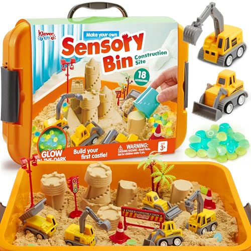 Klever Kits Construction Sensory Bin for Toddlers...