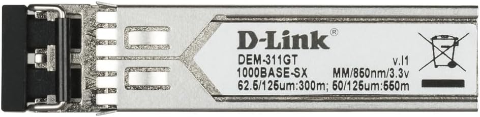 D-Link Gigabit Ethernet Optical Transceiver Multimode 1000BASE-SX SFP Module (DEM-311GT)