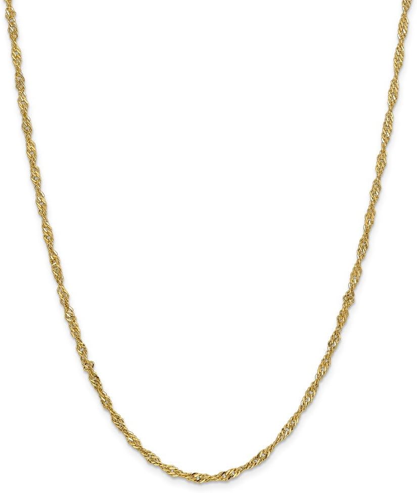 Sonia Jewels Solid 14k Yellow Gold 2.75mm Singapore Chain