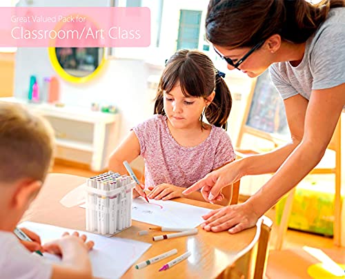 Ohuhu Markers, 48-Color Double Tipped Alcohol Markers, Chisel & Fine Alcohol-Based Art Marker Set For Kids, Adults Coloring Illustration, Great Value Pack For Students' Art Class, Better Designed Grip #TOP6