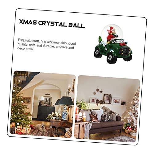 DRESSOOS 1 Peça Bola De Cristal Carro Caminhão Vermelho Globo De Neve Feliz Natal Cena De Neve Decor