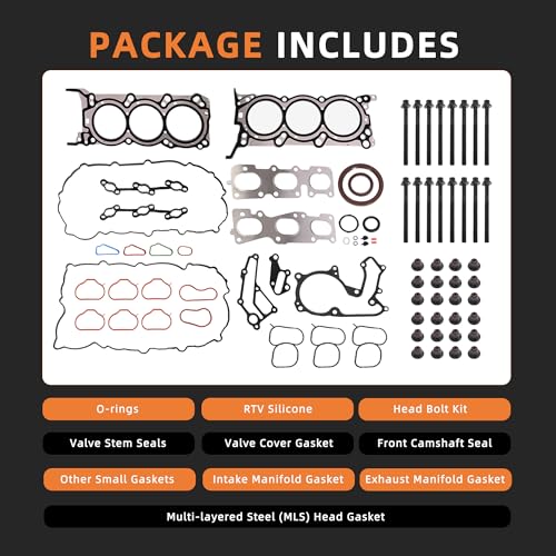 Image of 3.5L 3.3L Engine Head Gasket Set Head Bolt for Kia Sedona Sorento Cadenza 2011-2020, for Hyundai Santa Fe Azera 2010-2019 3.3L /3.5L V6 OE#223113CGA0 22311-3CGA0 22311-3CGA5 22311-3CGB0