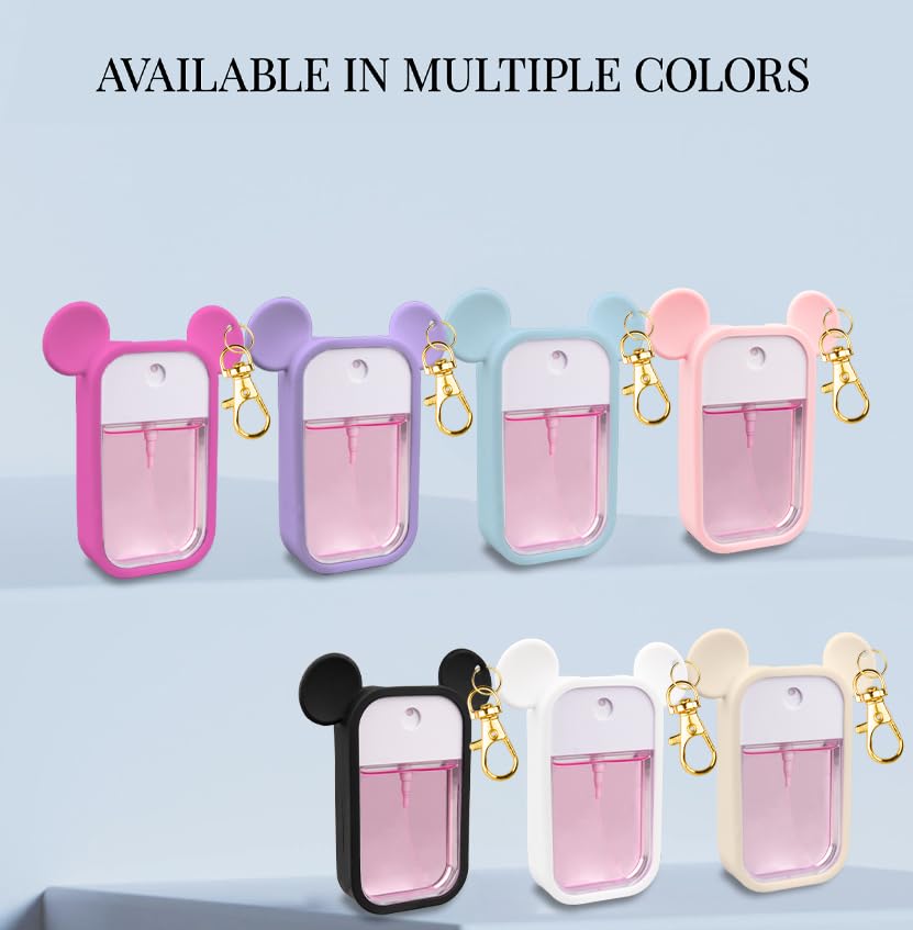 TERPINK Silicone Case Compatible with Touchland Hand Sanitizer Spray 1 fl oz, Mouse Design Protective Case with Keychain for Power Mist and Glow Mist, Hand Sanitizer Spray Accessory 1 Pack (Black)3