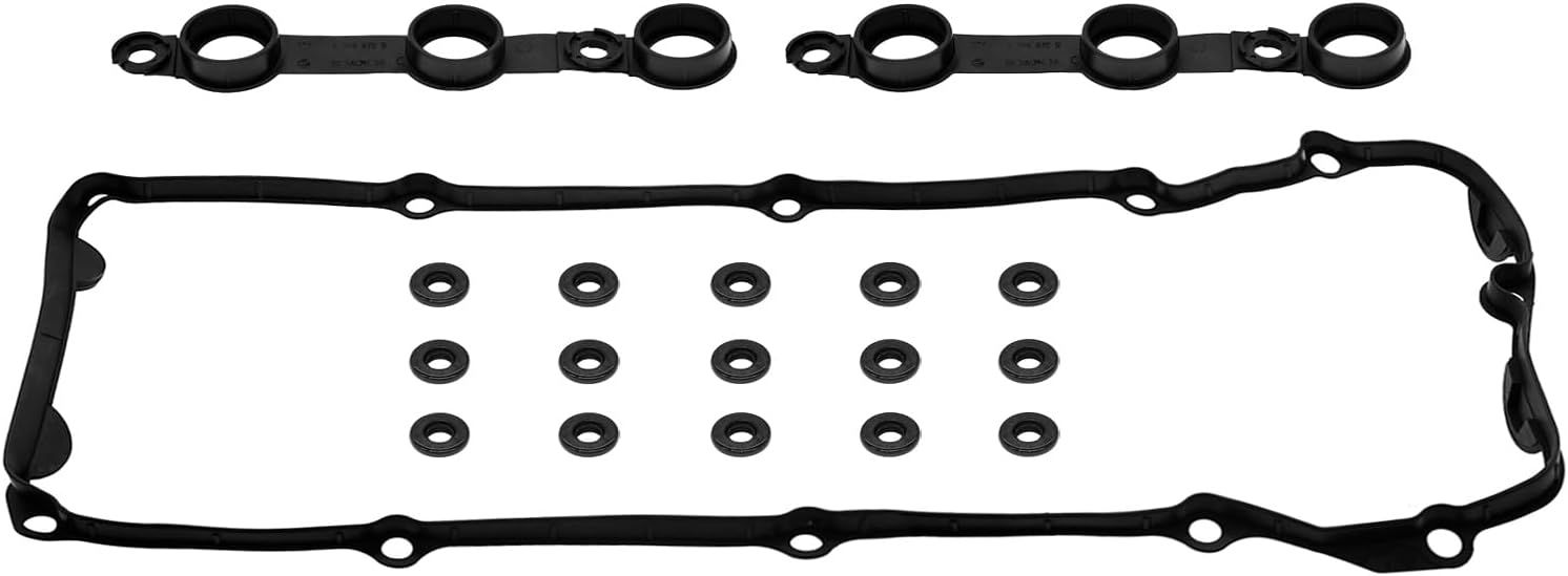 Engine Valve Cover Gasket Set M54 E46 E39 E83 E53 Compatible with BMW 2001-2006 320i 325Ci 325i 325xi 330i 525i 530i X3 X5 Z3 Z4 2.2L 2.5L 3.0L Replaces 11120030496 11121437395