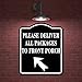 Please Deliver All Packages To Front Porch Up Left BLACK Aluminum Composite Sign 8.5''x10''