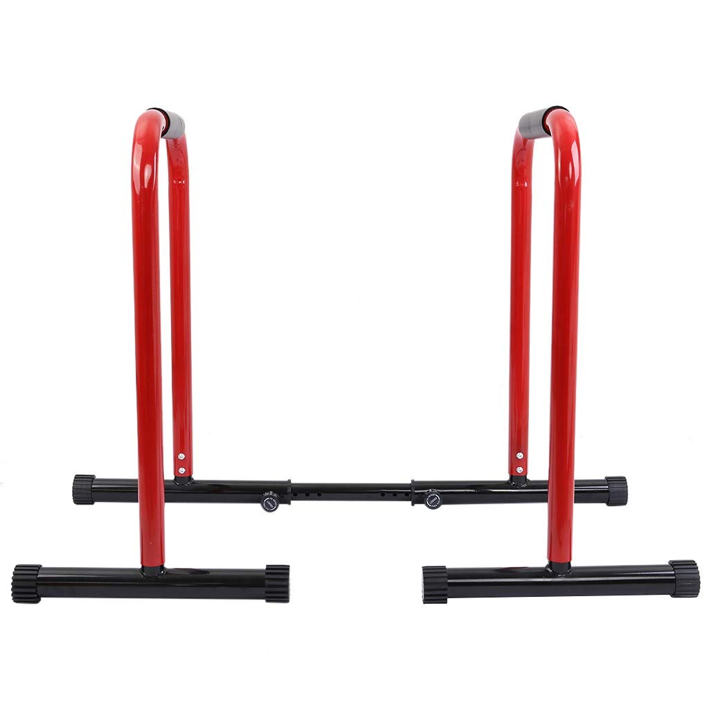 Tengma Adjustable Dip Bar- 300lbs Dip Station Fitness Bar with Safety Connector for Tricep Dips, Pul