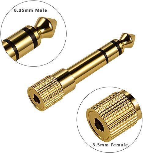 Headphones Adapter, Jack 6.35mm to 3.5mm Mini Jack to 1/4 inch Jack Stereo Aux Jack Headphone Adapter Converter for Digital Piano 2 Pack