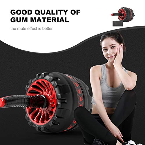 BESPORTBLE – Roda de rolo de treinamento abdominal com tapete de joelho preto, rolo de treino abdomi