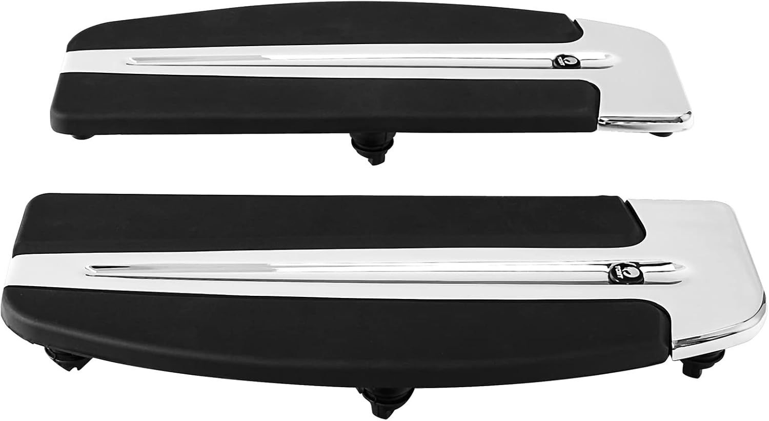 XFMT Motorcycle Chrome Slipstream Driver Rider Floorboard Inserts Foot Board Fit For Harley Touring '86-Later Softail '86-'17 FLD '12-'16
