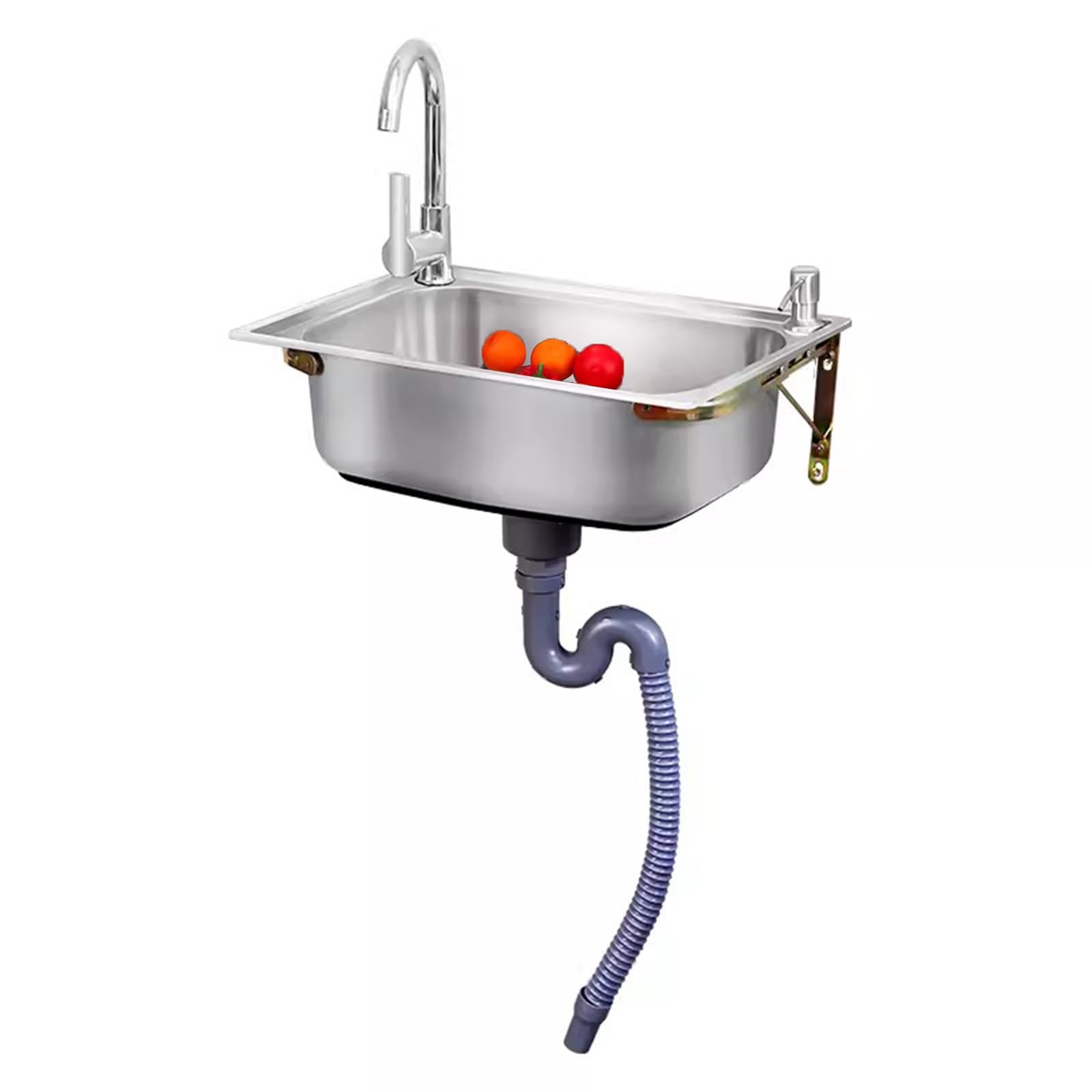 Lavabo mural acier inoxydable pour aménager un coin eau dans le garage