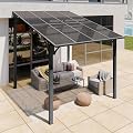 Shintenchi 10’x 8’ Gazebo for Patio on Clearance,Hard Top Lean to Gazebo Pergola with UV Protection Roof,Large Wall-Mounted Heavy Duty Awnings for Patio, Decks, Backyard and More