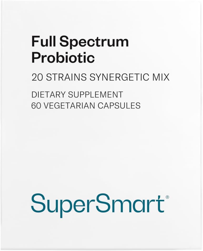 Full Spectrum Probiotic Formula – The Ultimate Probiotic – Supports and Protects Digestive Health – Boosts Immunity – Vegan – Gluten Free – SuperSmart
