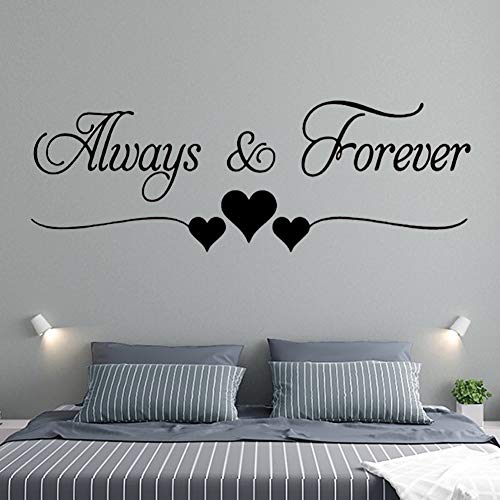 Wall Stickers for Bedroom and Living Room, Wall Decal Warmly for Bedroom Quote-Always & Forever Art Vinyl Décor CASADECOR