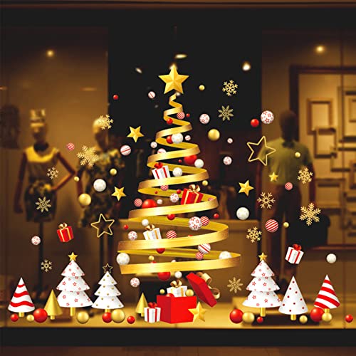 Ventanas Pegatinas de Navidad,Decoracion de Navidad Ventana, Reutilizables Christmas Stickers PVC Pegatinas Removible Copos Nieve Noel Muñeco de Reno Fiesta de Invierno Regalo