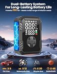Oasser Gonfleur de pneus Portable Air Compresseur 150PSI Pompe à pneus sans fil électrique Air Pompe pour pneus de voiture moto boule avec LCD Affichage, LED Lumière, USB Port, 4 Adaptateurs de buse, Sac de rangement
