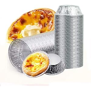 Sunsbell 250 stuks eiercakevormen wegwerpfolie bakjes muffinschalen ronde puddingschalen voor taart/taartvormen…