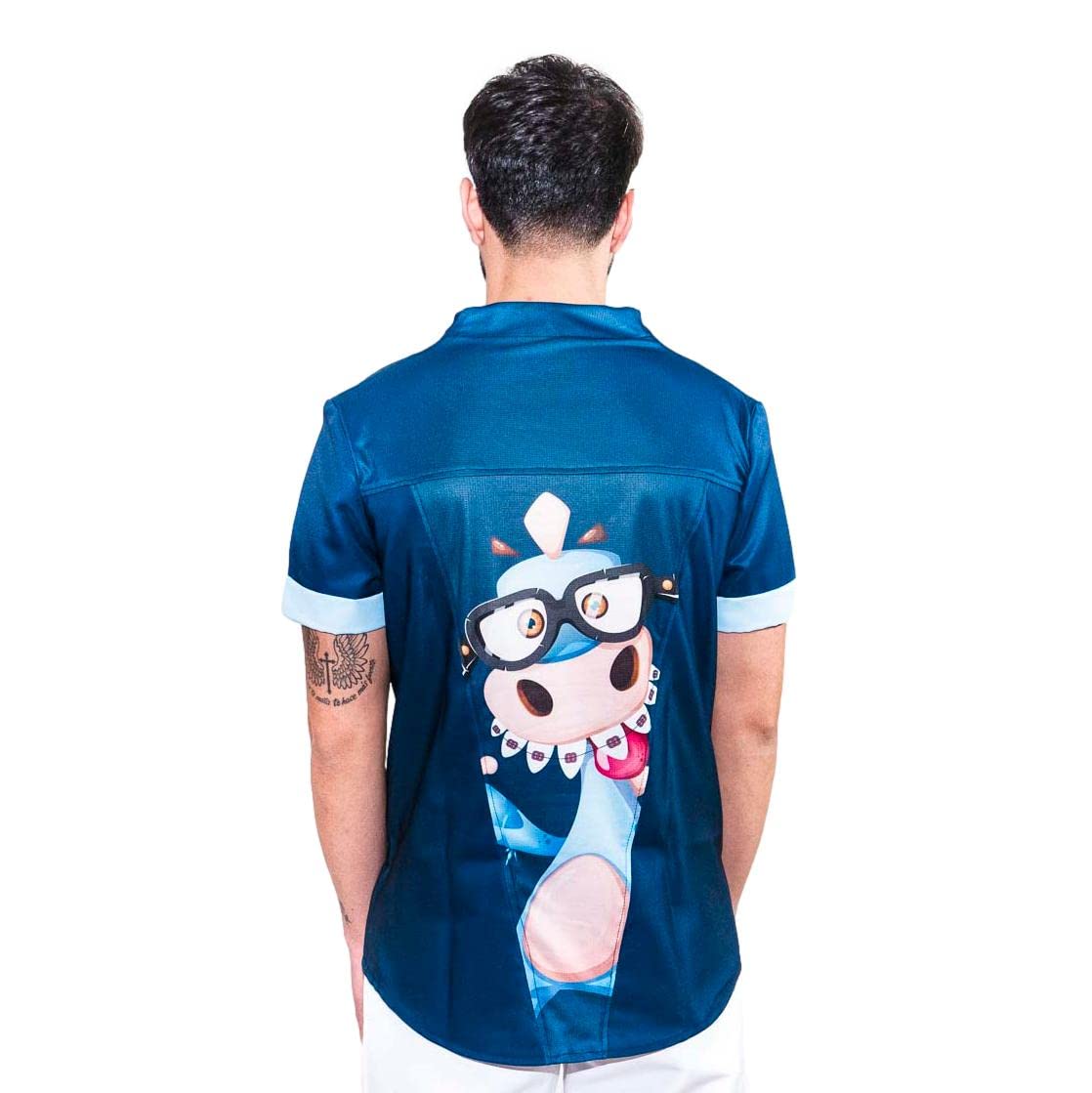 Uniforme Sanitario Hombre Ropa Trabajo Pijama Medico Casaca Enfermero Estetica Peluqueria Veterinaria Hospital Limpieza y Empleado Hogar Antilejía y No Destiñe - Casaca Dino Hombre XS