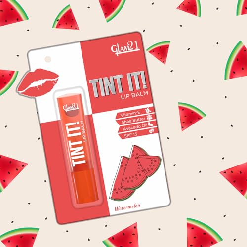 Image of Glam21 Tint it! Lip Balm|Everyday Hydration & Moisturized Lips with Vitamin-E,Shea Butter, Avocado Oil, SPF15 |Care For Dry & Chapped Lips|Apricot, Coffee Beans & Watermelon|Combo Pack Of 3|3.5gm Each