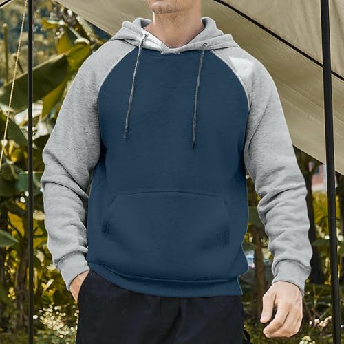 Mens Hoodies Vintage Raglan Drawstring Hooded Sweatshirt Long Sleeve Comfy Casual Hoodie Fall Outfits with Pocket2