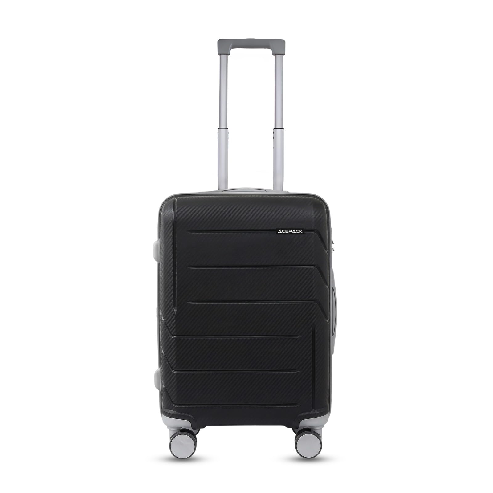 acepack Orion 56 cms Dark Grey Hard Sided Cabin Size Carry On Luggage Trolley Bag for Travel, Suitcase with 8 Spinner Wheels for Men and Women (20,Black)-picture-36