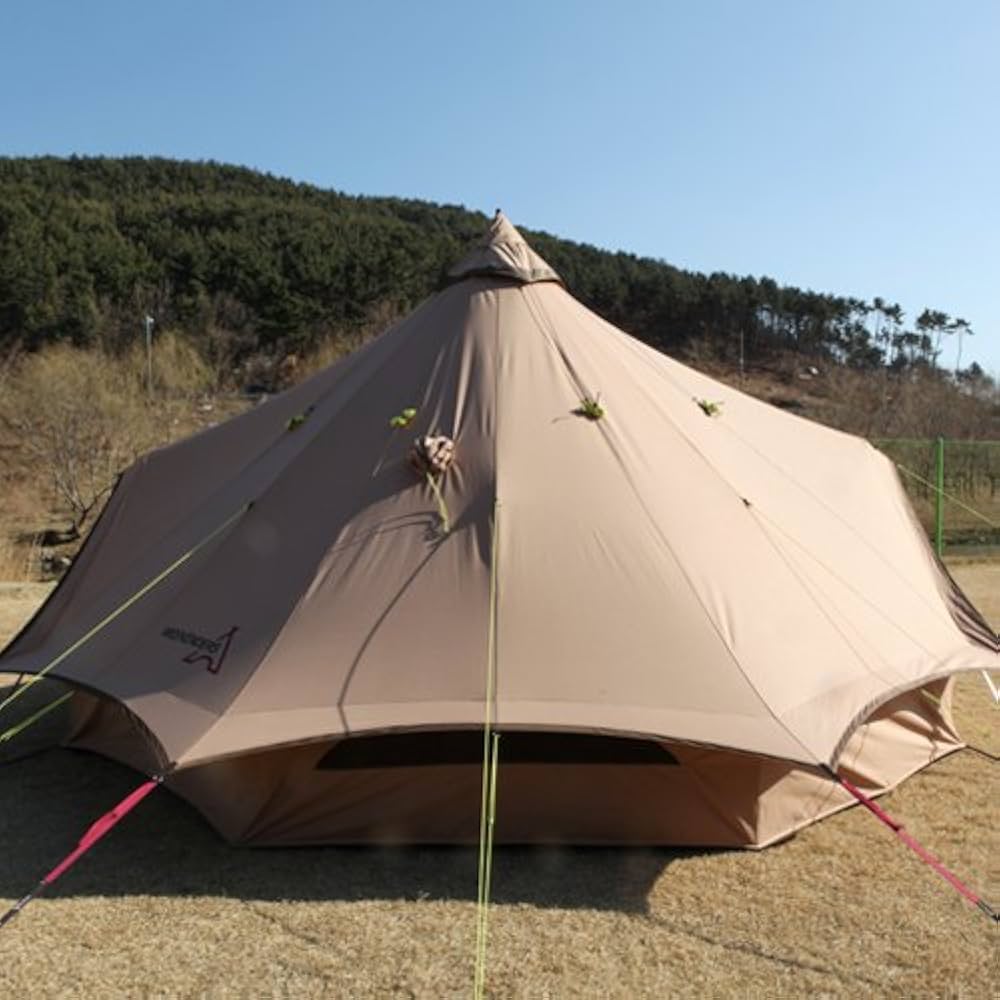 通気性良好なキャンプテント Amazon.co.jp: Kanggogo 4m ベルテント 大きいワンポールテント