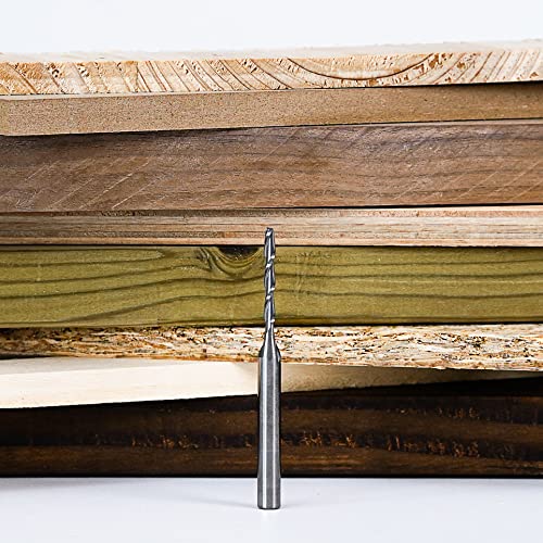 Spetool Extra Long Cnc Spiral Router Bits With Up Cut 1/8 Inch Cutting Diameter, 1/4 Inch Shank 3 Inch Extra Long Hrc55 Solid Carbide End Mill For Wood Cut, Carving #TOP4
