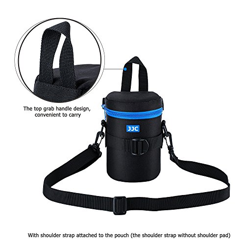 Image of JJC Deluxe Lens Case Pouch Bag for Camera Lens Below 3.1 inch x 5.3 inch(D x L) | for Canon EF-S 17-55mm, EF 35mm f2, RF 85mm f2 Macro, Nikon AF-S 18-200mm /18-105mm /18-300mm /55-200mm Lens & More