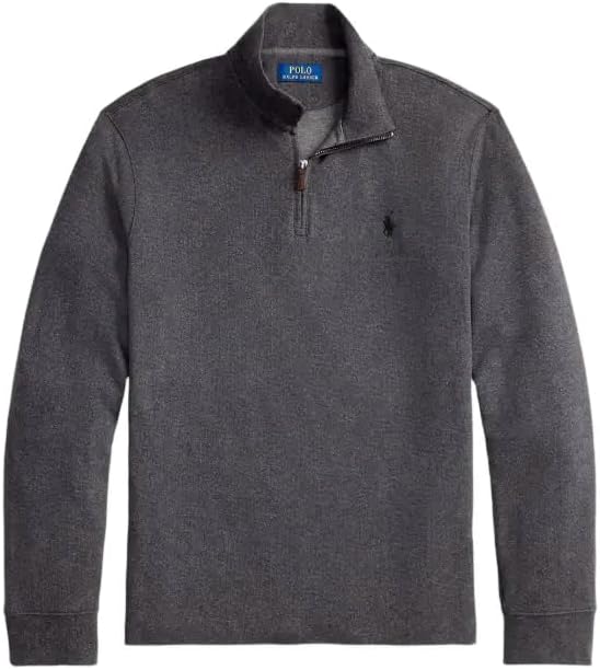 POLO RALPH LAUREN Men's Cotton Half Zip State Rib Sweater XXL Grey