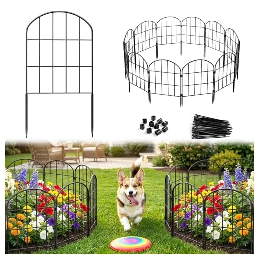 Ticanros 12 Pack Decorative Garden Fence Panels No Dig Fencing, Total 24in (H) x 13ft (L), Rustproof Metal Wire Garden Fence Border, Small Animal Barrier Fence for Dog