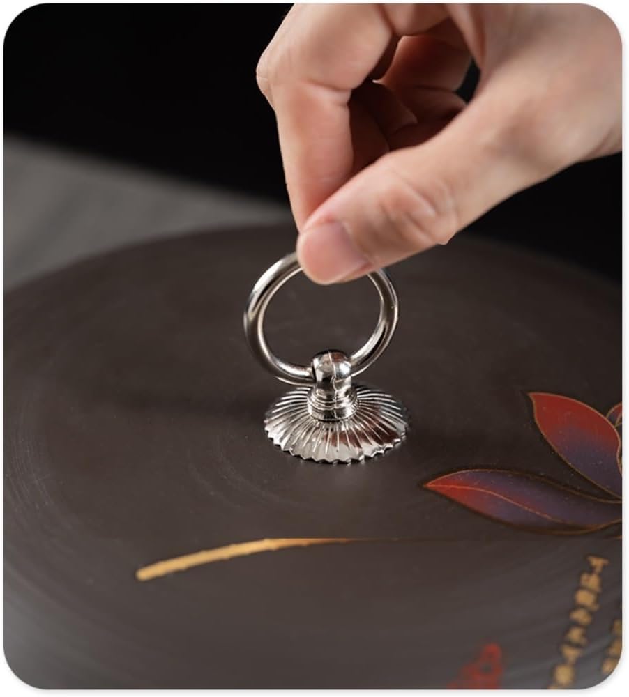 Tea Canisters for Loose Tea Tea Cake Jar, Purple Sand Tea Jar, Large Pu'er Tea Storage Jar, Sealed Jar, Ceramic Awakening Tea Box, Storage Tea Jar Ceramic Airtight Tea Canister(B)