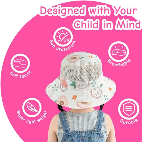 Baby Sun Hat Toddler Beach Hats with UPF 50+ Wide Brim Sun Protection Hat for Girls Age 3-84