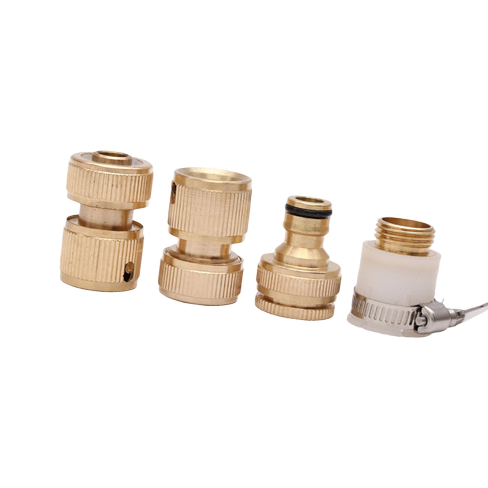 Hsioluted Multicolor 4Pack Brass Pipe Fittings, Quick Design For Garden & Commercial Water Systems Quickly Install Water Connectors