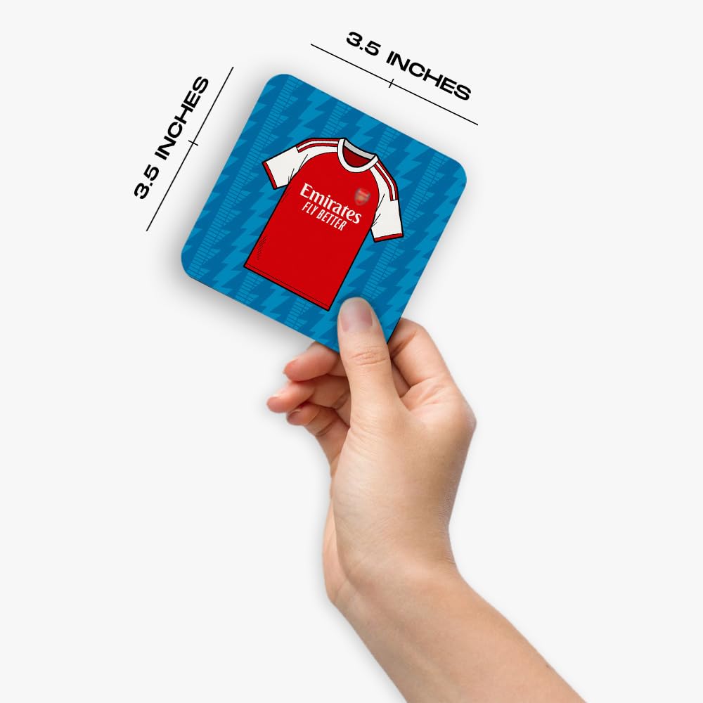 TACKLE FROM BEHIND Arsenal Wooden Football Coasters with Foam Base, Set of 6, Square, 3.5x3.5 Inch 3