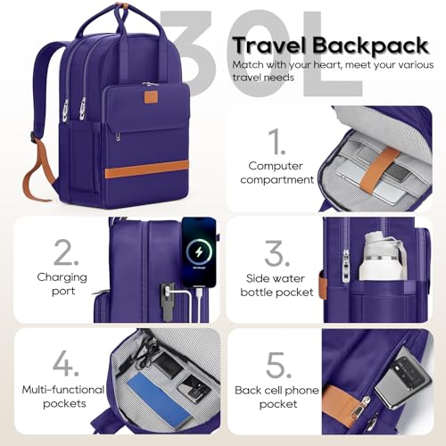 Image of imiomo Hard Shell 20 Inch Carry on Luggage 3 Piece Set with Travel Backpack, Lightweight Hardside Carry-On Suitcase with Spinner Wheels and TSA Lock, Navy