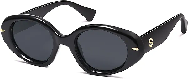 SOJOS Retro Polarized Large Oval Sunglasses Womens Mens Trendy UV400 Sun Glasses 80s 90s Shades SJ2365