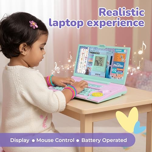 Image of Lifelong Frozen Laptop for Kids 2-5 Yrs | 20-in-1 Fun Learning Modes with Music | Educational Laptop with Alphabet, Words, Games, Numbers | AA Battery Operated Computer Toy with Mouse | Gift for Kids